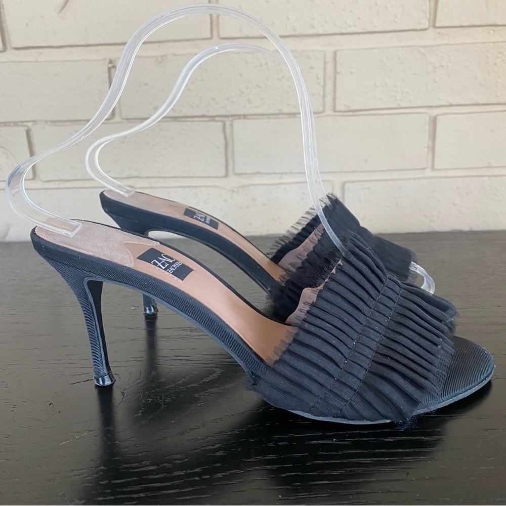 ZAC Zac Posen Women's US 8 Mid Height Slip on Stiletto Heels Black